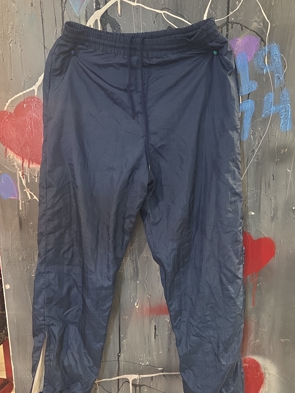Women's Navy Elastic-Waist Track Joggers